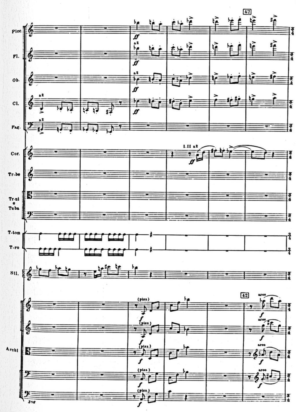Example 6.7 Shostakovich, Symphony No. 15, I, mm. 386-391 Row 2 STRING QUARTET NO. 13 IN B FLAT MINOR, OP. 138 By Dmitri Shostakovich Copyright 1970 (Renewed) by G. Schirmer, Inc.
