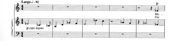 Example 3.8, Shostakovich, My Poems, Marina Tsvetaeva, Op. 143, mm. 1-5 Row SIX POEMS OF MARINA TSVETAEVA, OP. 143A By Dmitri Shostakovich Copyright 1982 by G. Schirmer, Inc.