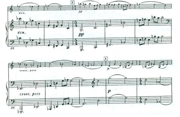 As stated earlier, multiple rows appear throughout the movement. Only the first two, however, carry distinctive melodic and rhythmic profiles.