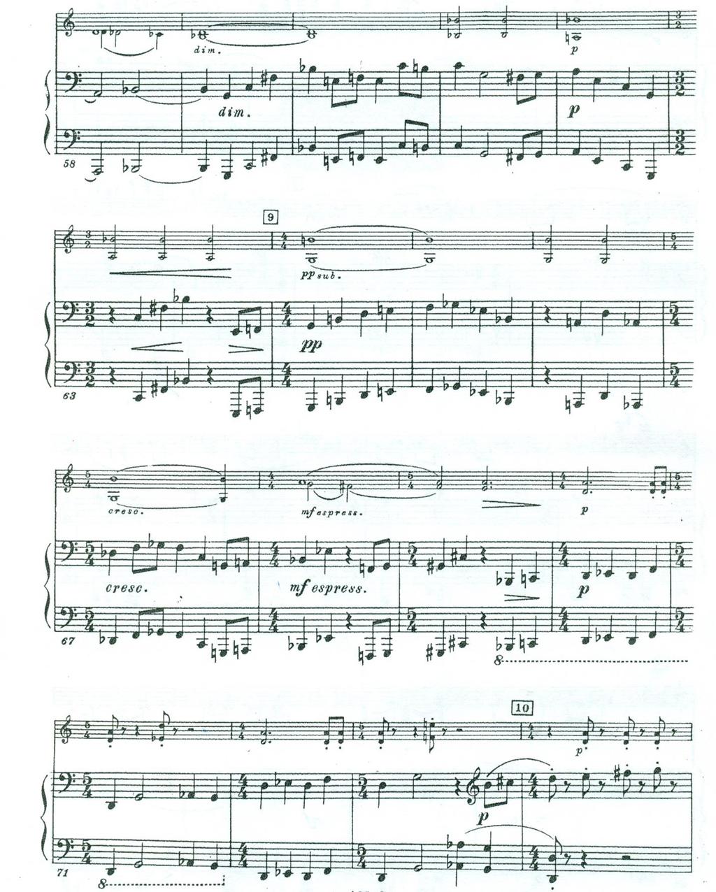 Example 4.15 Shostakovich, Violin Sonata, Op. 134, i, mm. 58-74 SONATA FOR VIOLIN AND PIANO, OP.