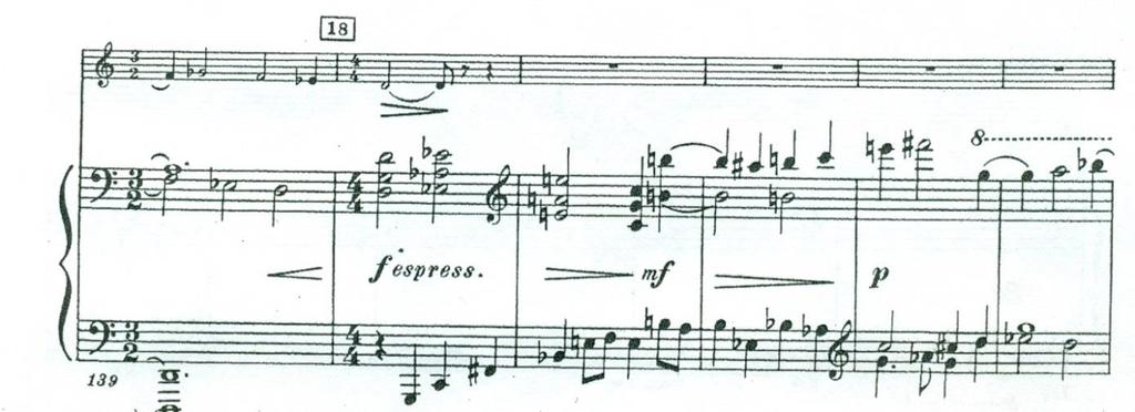 Example 4.16 Shostakovich, Violin Sonata, Op. 134, i, mm.