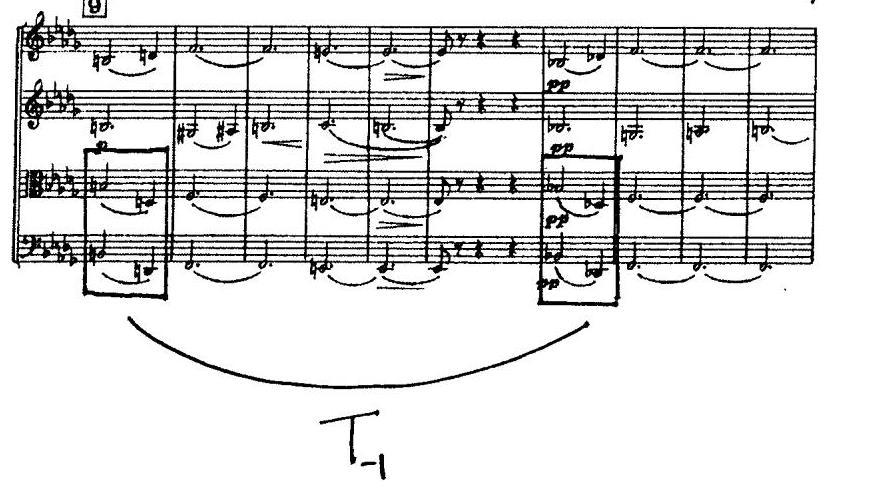 two examples illustrate, Shostakovich employs the descending leap across the span of the entire work. Such a ubiquitous presence cements the motive as an important linear feature. Example 5.