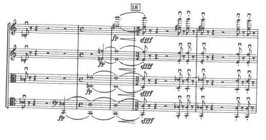 Schirmer, Inc. (ASCAP) International Copyright Secured. All Rights Reserved. Example 5.14, Shostakovich, String Quartet, op. 138, mm.