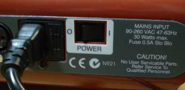 ) 3 GETTING CONNECTED 3.1 POWER INPUT An IEC mains input socket is located on the rear panel and a POWER switch is beside the power input.