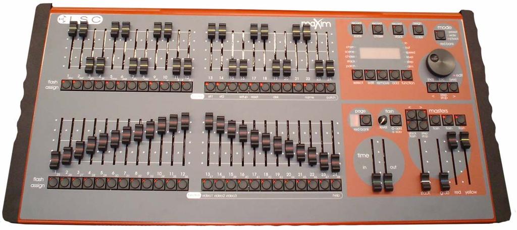 2 PRODUCT DESCRIPTION 2.1 INTRODUCTION The maxim S and maxim-m models are the smaller desks in the extensive maxim family of fader based lighting controllers.