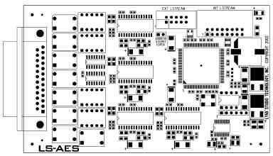 External Connections The following figure depicts the LS-AES circuit board layout and its connector.