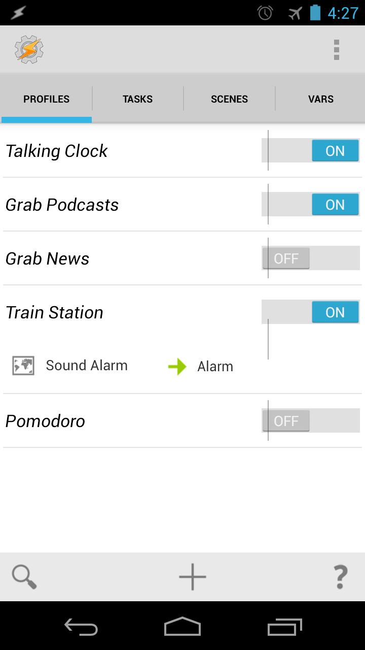 8 the Alarm task we created to this context. The completed profile screen should look similar to the one shown in Figure 37, The Train Station Tasker profile.