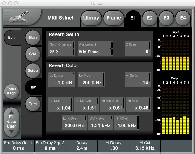 Group 1 section Use the Group 1 section of the Setup page to specify the Reverb channels that should belong to Reverb Channel Group 1 by clicking the respective buttons.