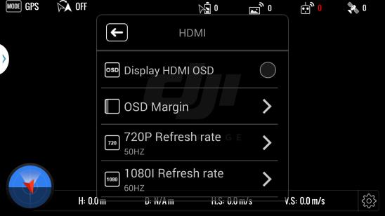 DJI HD gimbal HDMI/AV DJI HD gimbal HDMI/AV Remark Only DJI gimbal video signal will be transmitted to the ground system. Only HDMI/AV video signal will be transmitted to the ground system.