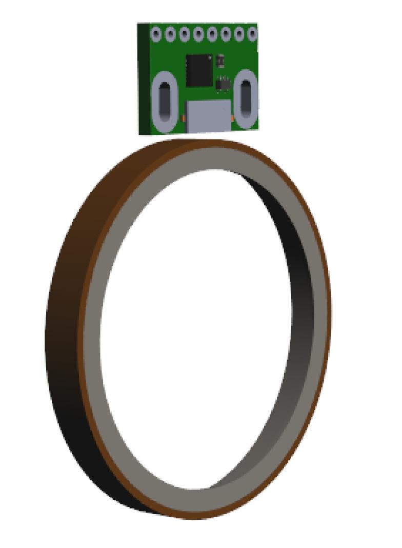 The information carrier is a magnetic ring (MR) with a pole length of 2 mm.