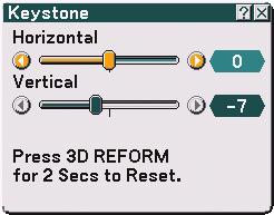 Correcting Keystone Distortion 3. Projecting an Image (Basic Operation) When the projector is not exactly perpendicular to the screen, keystone distortion occurs.