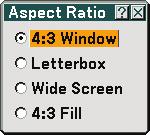 6. Using On-Screen Menu Selecting Aspect Ratio [Aspect Ratio] Screen Type 4:3 Screen Type 16:9 Aspect Ratio allows you to select the best Aspect mode to display your source image.