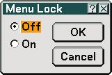 Setting a Password [Menu Lock] / [Logo Lock] 6. Using On-Screen Menu A password can be set for your projector to avoid operation by an unauthorized person.
