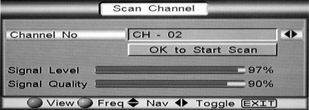 Manual Scan Although you have Auto Scanned your receiver to lock in available frequencies in your location, it is also possible to initiate a Manual Scan.