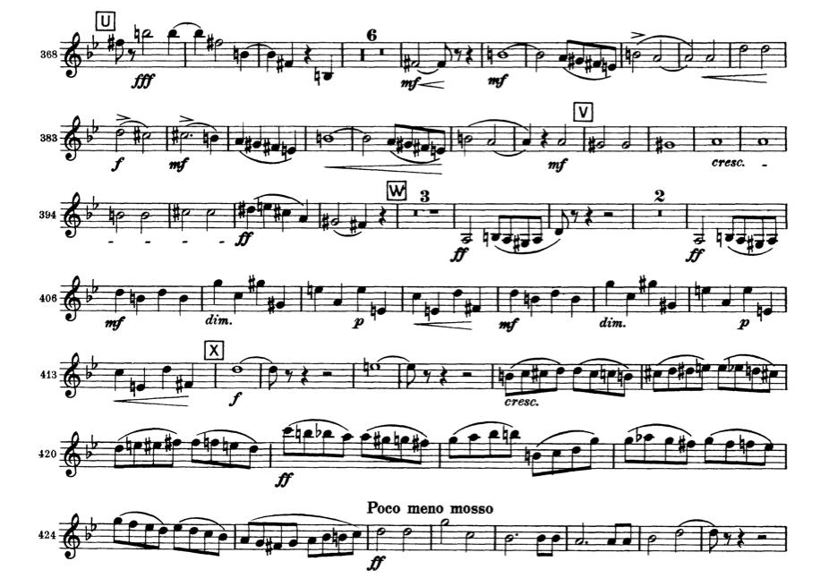 4 Tchaik 5 mvt 4 378-430 Clarinet 1 original for A Clarinet The transposition for this excerpt for Bb clarinet is on the next