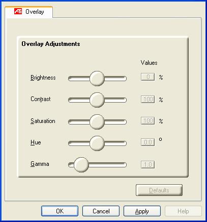 15 overlay, which is only available on the Primary display. The video overlay controls are automatically activated during playback of any video file type that supports overlay adjustments.