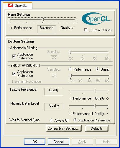 OpenGL Control Panel 21 Using this tab, gamers can tweak the settings of their OpenGL games.
