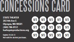 Concessions Knowing the concessions menu and pricing will help avoid confusion and mistakes during a rush at the counter so please get to know what s on our menu, and how much it costs.