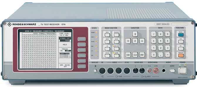 The EFA Family The TV Test Receiver and Demodulator Family EFA offers outstanding performance features and excellent transmission characteristics.