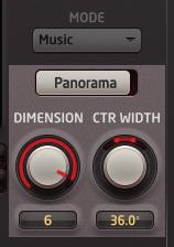 Music Mode This mode is the most versatile feature of Pro Logic II. It activates the settings for Panorama, Dimension, and Center Width.