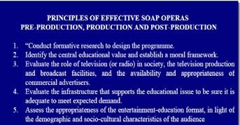 Appendix E: Television Production 215 Source: Communication / Behaviour Change Tools: Programme Briefs - NO. 1 Entertainment Education, January 2002 http://www.unfpa.