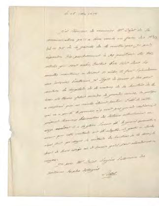 , on a bifolium sheet, letter comprising first page with three blank pages, dated and signed by Rossel; folded to letter size, addressed with remnants of seal, very good condition.