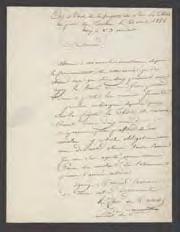 Please send the latest volumes relating to French voyages 33. [HYACINTHE DE BOUGAINVILLE] TARADEL, Guy de. ALS written on board the Thétis. Single-page letter on single folded sheet, 255 x 195 mm.