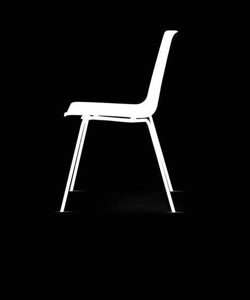 chair is graceful and light in appearance.