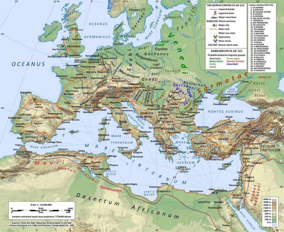 The territory of ancient Rome began as a small village. It grew to cover the entire peninsula of modern Italy.