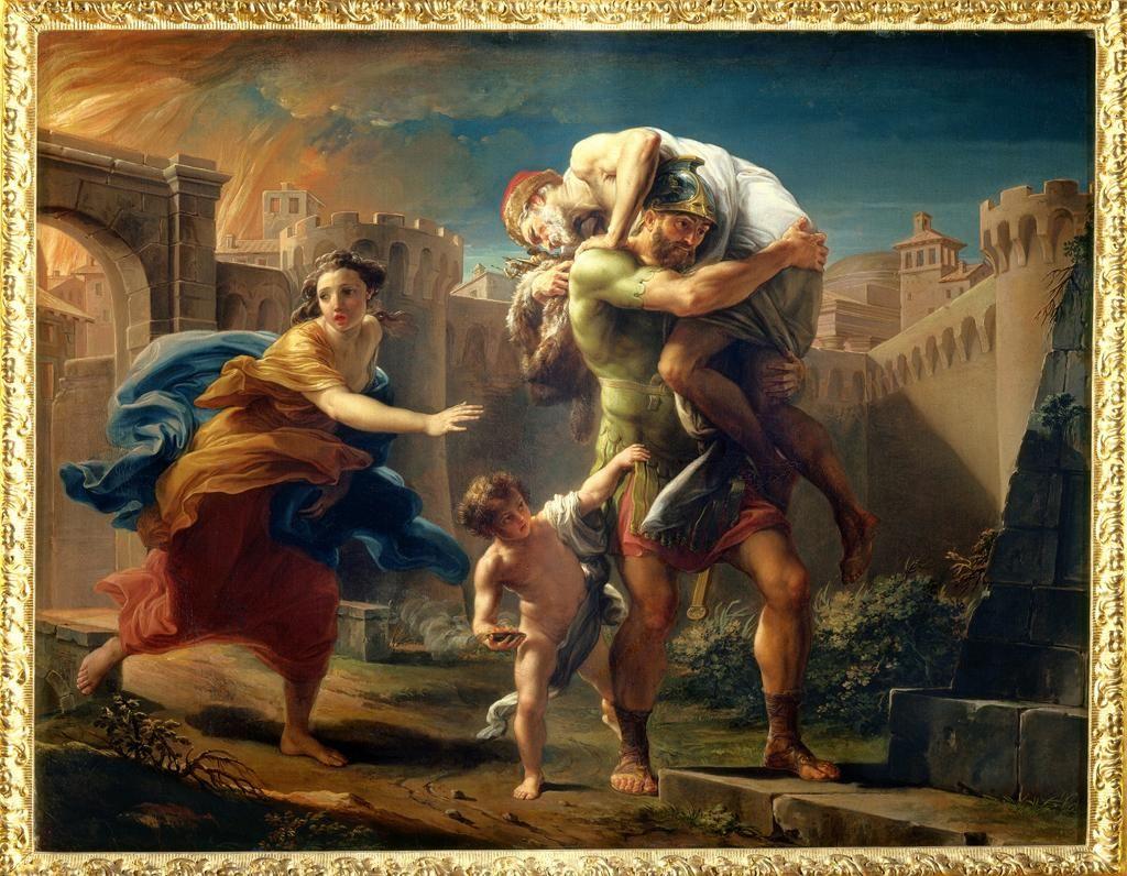 The Aeneid What do you think is happening in this painting? Written by Koeby Johnson Do you recognize any people, places, or events from history or myth?