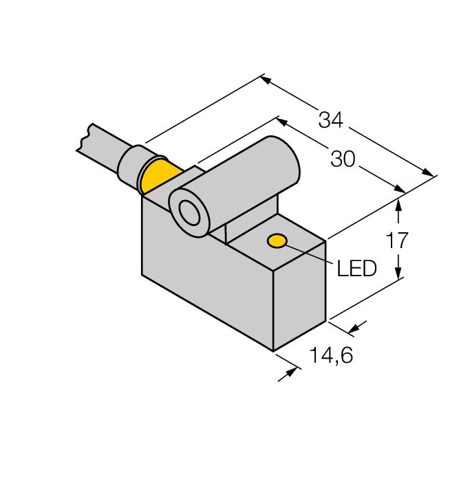 ATEX category II 2 G, Ex zone 1 ATEX category II 1 D, Ex zone 20 SIL2 as per IEC 61508 Rectangular, height 17 mm Metal, GD-Zn Magnetic-inductive sensor DC 2-wire, nom. 8.2 VDC Output acc.