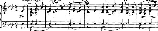 P The whole is then repeated in the second part (from m. 116) with no significant changes except for a sudden shift to F major (m.131) in which the first subject proceeds.