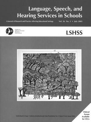 Journal of Speech, Language, and Hearing Research Number of issues per year: 6 The premier archival research publication of the communication sciences and disorders professions.