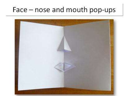 Using the shapes practised on the pop-up card, create pop-ups