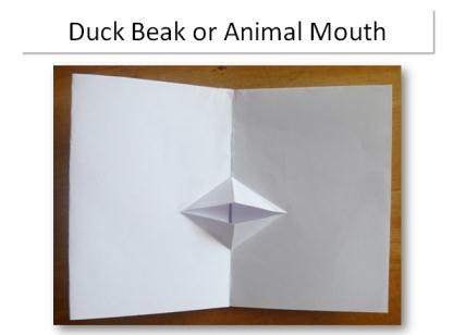 A single cut is used to create a beak or