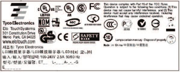 III. Safety Label This device is not intended for use at visual display workplaces in compliance with BildscharbV.