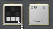 Beat Agent SE Sound Editing When you drag one or more samples onto a pad, the drop icons are shown.
