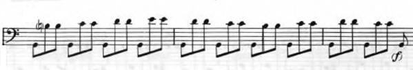 these octave displacements create clearer phrases in comparison with the rest of the piece because the harmonic figuration and melody are separated by register.