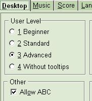 Page 110 Music Publisher 8 manual When this option is selected then the File menu on the opening screen will have an option Import ABC and when a score is loaded it will have an option Export as ABC.