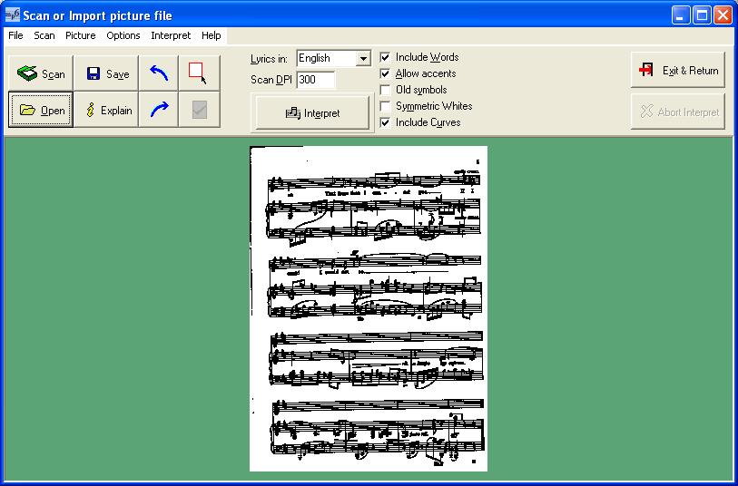 Page 216 Music Publisher 8 manual Opening a Bitmap It may be that you have access to a picture file with the music.