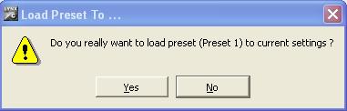 User Presets Tab This Tab allows the user to store and recall 7 sets of additional module presets (settings), and also configure GPI switching between any two of the