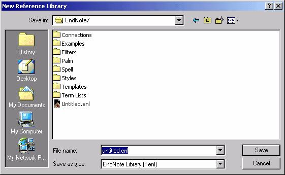 6 Endnote 7 Figure 2. New library dialogue box 2.