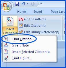 Inserting Citations in a Word Document 1. Move your cursor to the citation insertion point in your document.