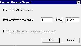 EndNote sends the search request off to the remote