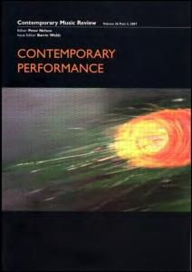 Contemporary Music Review Aims & Scope Contemporary Music Review is a contemporary musicians' journal. It provides a forum where new tendencies in music can be discussed in both breadth and depth.