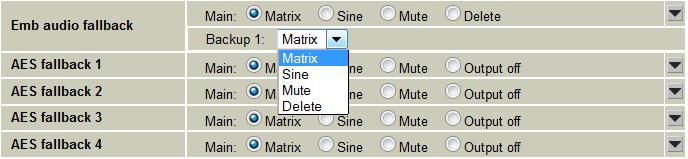 Mute selects internal silence generator and Delete deletes the audio content and set the audio control package to channel delete for its respective channels. 3.