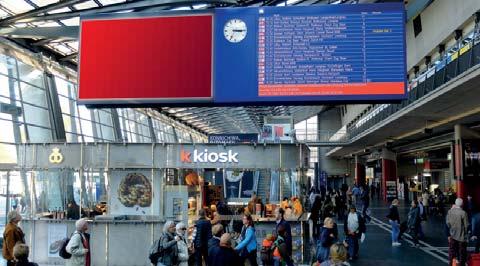 Bahnhof SBB Bern Profile Advertising media Rail eboard Format 16:9, LED-screens and LCD-screens Booking unit at least 1