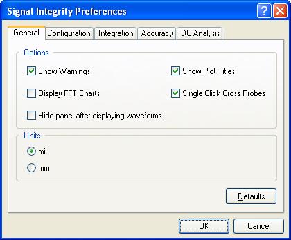 Setting Preferences You can specify various preferences that apply to all the analyses that you have deﬁned. These include general settings, integration method and accuracy thresholds.