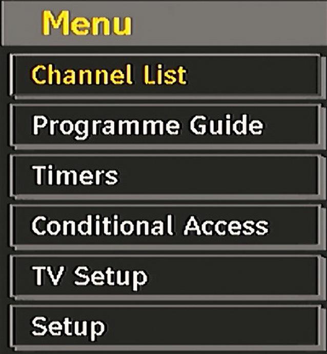 IDTV Menu System The IDTV menu can only be viewed when watching digital terrestrial broadcasting. Press the button to turn IDTV on while the TV is in analogue mode. Press the M button.