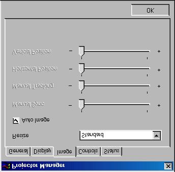 P r o j e c t o r M a n a g e r S o f t w a r e Image menu FIGURE 30 Image menu Resize Resize allows you to select from among four different re-sizing options.